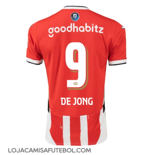 Camisa de Futebol PSV Eindhoven Luuk de Jong #9 Equipamento Principal 2024-25 Manga Curta